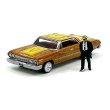 画像6: JOHNNY LIGHTNING 1/64 1963 Chevy Impala Lowrider Gold with Lowrider Enthusiast Figure (6)