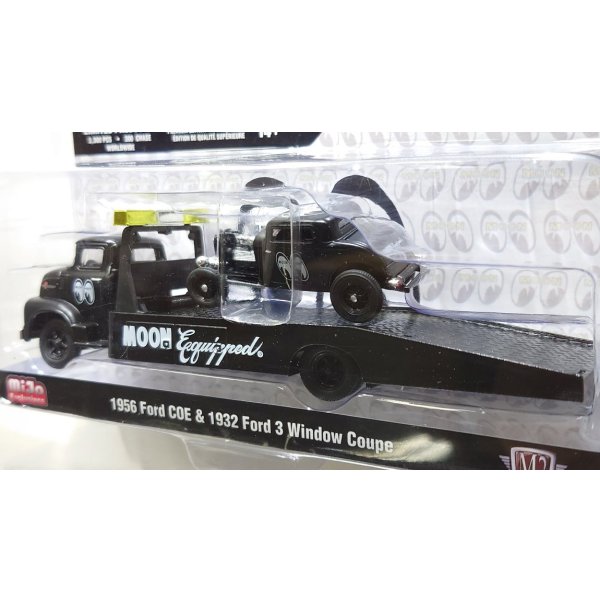 画像5: M2 Machines 1/64 1956 Ford COE & 1932 Ford 3 Window Coupe MOON Equipped Black (5)