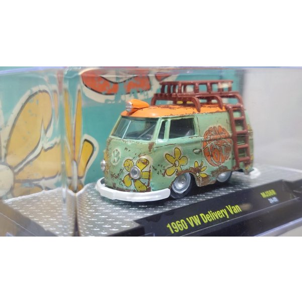 画像2: M2 Machines 1/64 1960 Volkswagen Delivery Van Peace & Love Green/Orange (2)