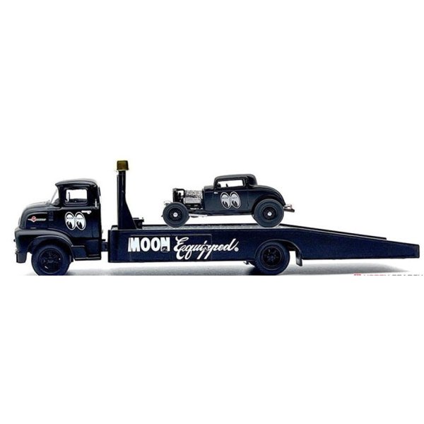 画像2: M2 Machines 1/64 1956 Ford COE & 1932 Ford 3 Window Coupe MOON Equipped Black (2)