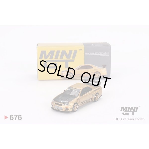 MINI GT 1/64 Nissan Skyline GT-R R34 Top Secret Gold (RHD) Japan