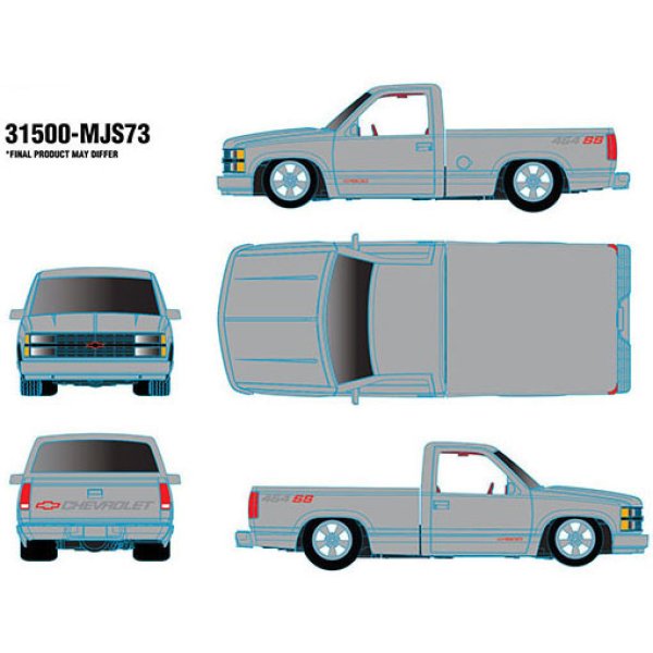 画像3: M2 Machines 1/64 1991 Chevrolet C1500 SS 454 Custom Silver (3)