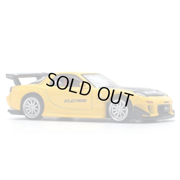 画像9: POP RACE 1/64 MAZDA RX-7 (FD3S) RE-AMEMIYA WIDEBODY YELLOW (9)