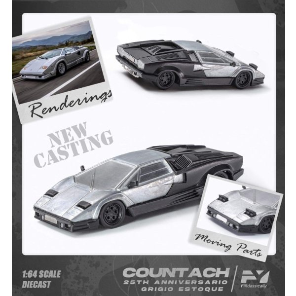 画像3: Finclassically 1/64 Countach 25th Anniversary Edition Silver (3)