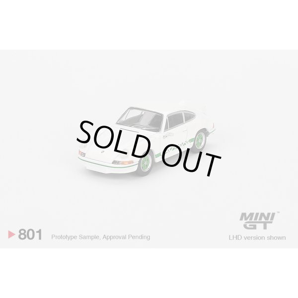 画像1: MINI GT 1/64 Porsche 911 Carrera RS 2.7 Grand Prix White/Green Livery (LHD) [Blister Packaging] (1)