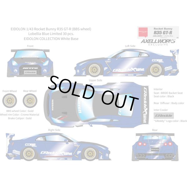 画像13: EIDOLON 1/43 Rocket Bunny R35 GT-R (BBS wheel) Lobellia Blue Limited 30 pcs. (13)