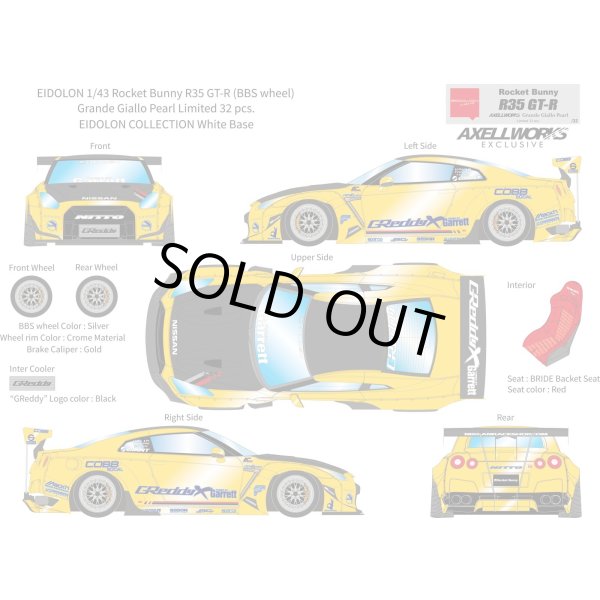 画像13: EIDOLON 1/43 Rocket Bunny R35 GT-R (BBS wheel) Grande Giallo Pearl Limited 32 pcs. (13)