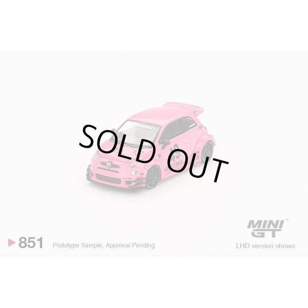 画像2: MINI GT 1/64 Abarth 595 LB-WORKS x Abas Works Pink (RHD) (2)