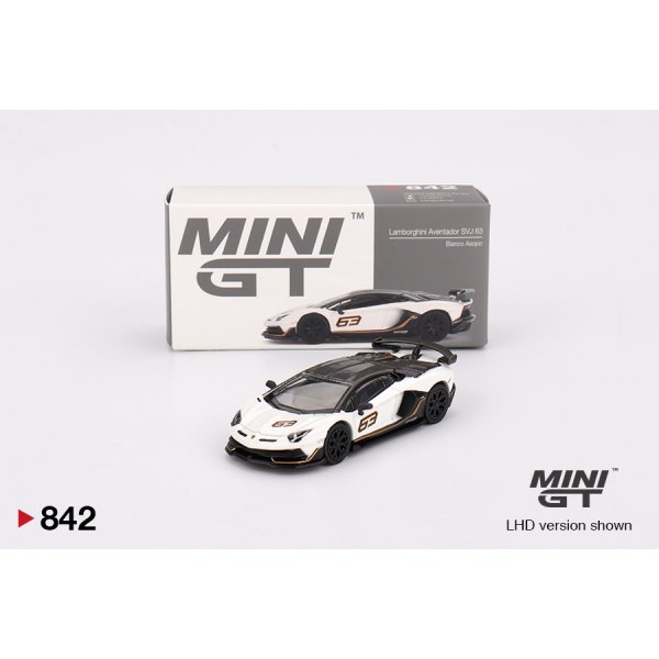 画像1: MINI GT 1/64 Lamborghini Aventador SVJ 63 Bianco Asopo (White) (RHD) (1)