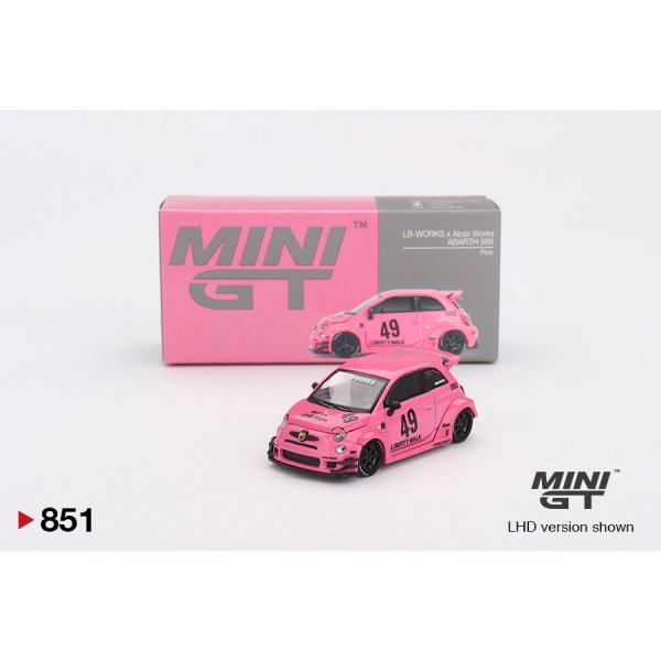 画像1: MINI GT 1/64 Abarth 595 LB-WORKS x Abas Works Pink (RHD) (1)