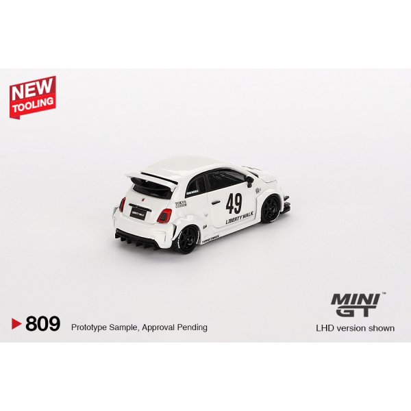画像2: MINI GT 1/64 Abarth 595 LB-WORKS x Abas Works Gala White (LHD) [Blister Packaging] (2)