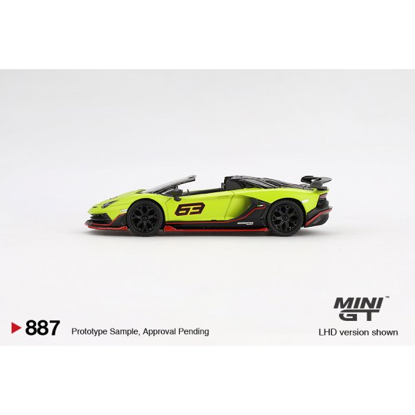 画像4: MINI GT 1/64 Lamborghini Aventador SVJ 63 Roadster Verde Shock (Light Green) (RHD) (4)