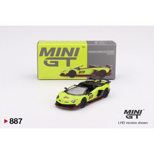 画像1: MINI GT 1/64 Lamborghini Aventador SVJ 63 Roadster Verde Shock (Light Green) (LHD) (1)