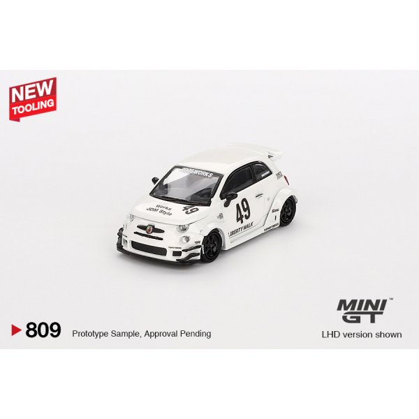 画像1: MINI GT 1/64 Abarth 595 LB-WORKS x Abas Works Gala White (LHD) [Blister Packaging] (1)