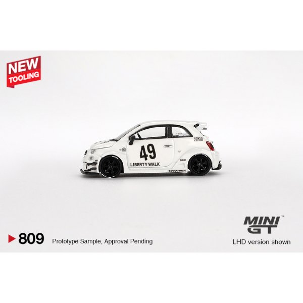 画像3: MINI GT 1/64 Abarth 595 LB-WORKS x Abas Works Gala White (LHD) [Blister Packaging] (3)