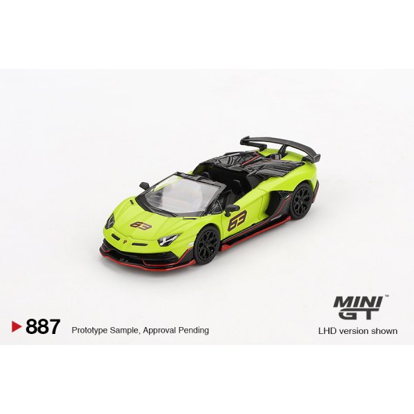 画像2: MINI GT 1/64 Lamborghini Aventador SVJ 63 Roadster Verde Shock (Light Green) (RHD) (2)