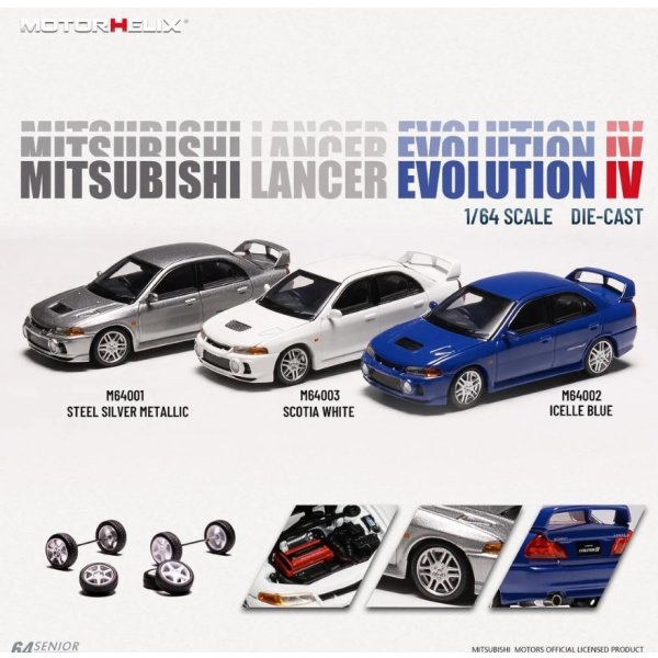 画像2: MOTORHELIX 1/64 Mitsubishi Lancer Evolution IV Steel Silver Metallic (2)