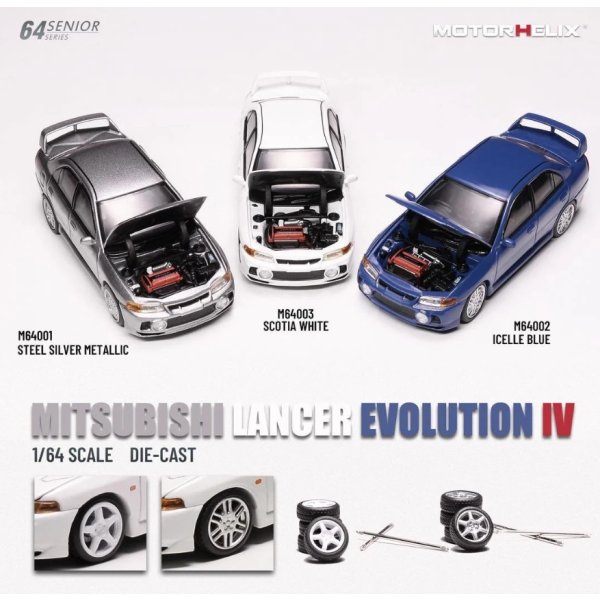 画像3: MOTORHELIX 1/64 Mitsubishi Lancer Evolution IV Steel Silver Metallic (3)