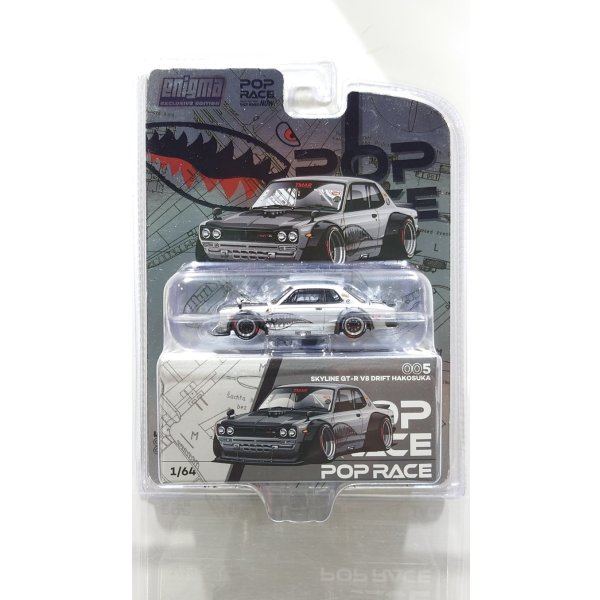 画像3: POP RACE x Enigma 1/64 Skyline GT-R V8 Drift (Hakosuka) Metallic Silver (3)