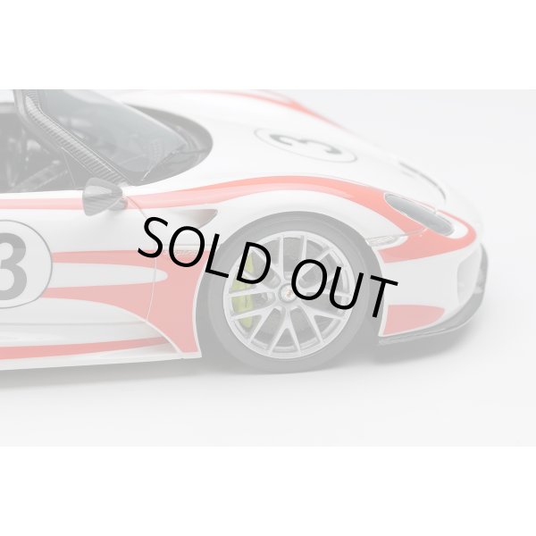 画像11: EIDOLON COLLECTION 1/43 Porsche 918 Spyder Weissach Package 2011 White / Red Salzburg Stripes (11)