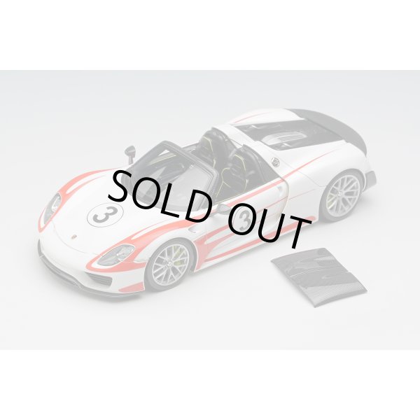画像6: EIDOLON COLLECTION 1/43 Porsche 918 Spyder Weissach Package 2011 White / Red Salzburg Stripes (6)