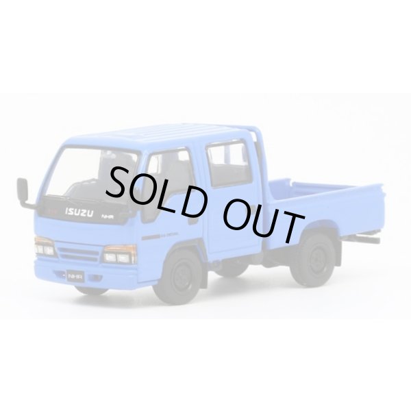 画像1: MODEL1 1/64 Isuzu Elf (NHR) Double Cab Light Truck Blue (LHD) (1)