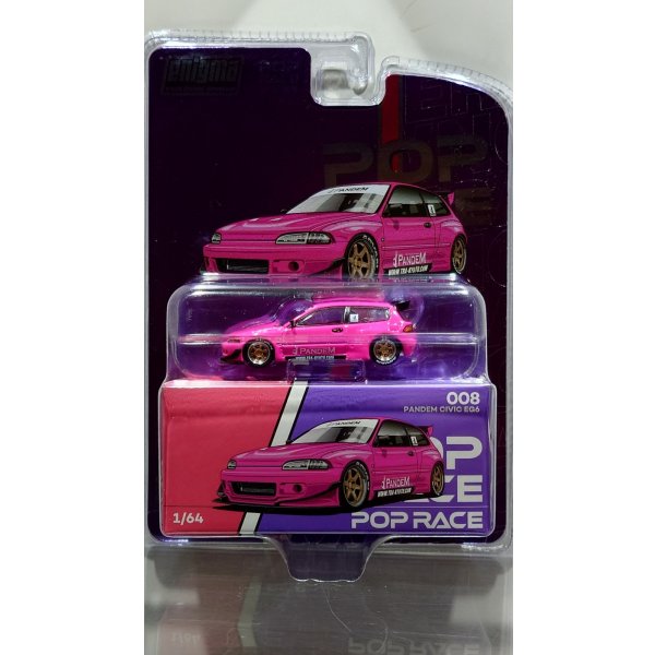 画像1: POP RACE x Enigma 1/64 Pandem Civic EG6 - Pink  (1)