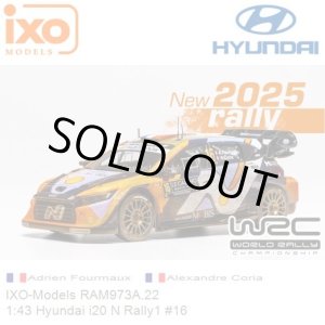 画像: ixo 1/43 Hyundai i20 N Rally 1 2025 Monte Carlo Rally #16 A. Fourmaux/A. Corea