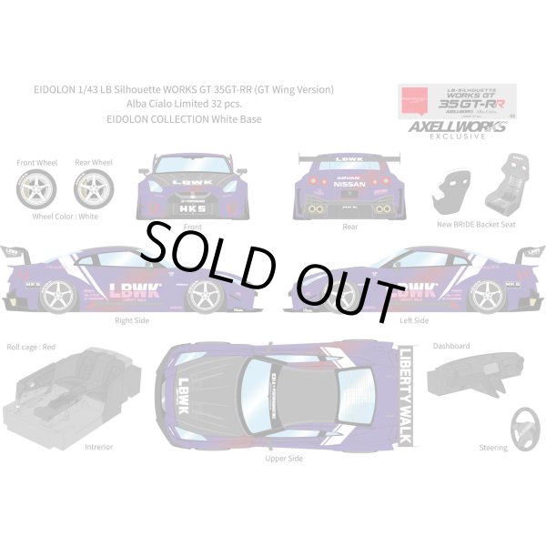 画像13: EIDOLON 1/43 LB Silhouette WORKS GT 35GT-RR (GT Wing Version) Alba Cielo Limited 32 pcs. (13)