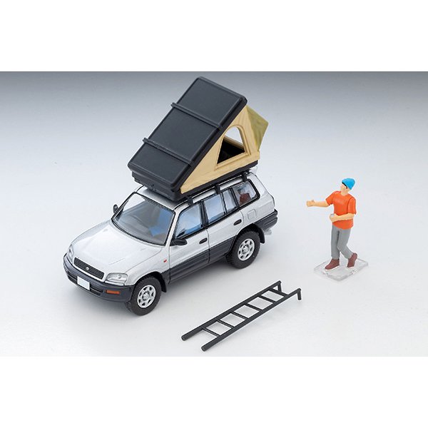 画像3: TOMYTEC 1/64 Limited Vintage NEO Toyota RAV4J V (Silver) with Tent and Figure (3)