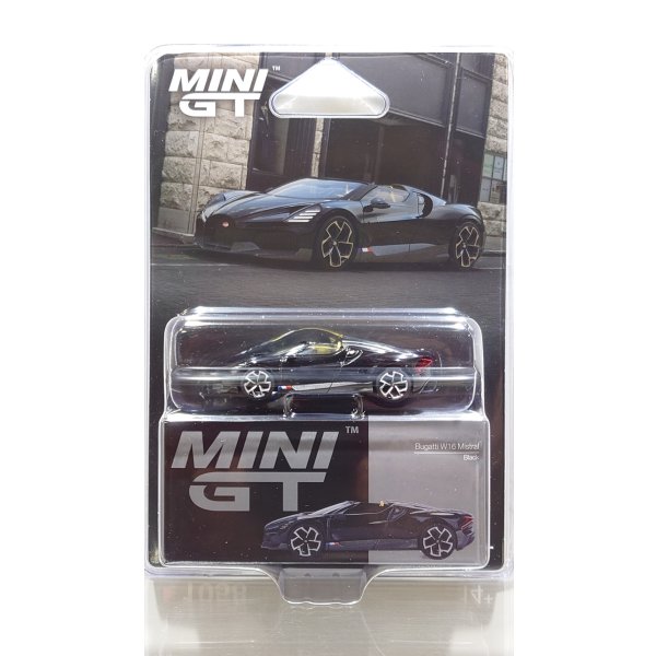 画像1: MINI GT 1/64 Bugatti W16 Mistral Black (LHD) [Blister Packaging] (1)