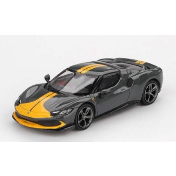 画像1: BBR 1/64 Ferrari 296 GTB Assetto Fiorano Grigio Scuro (Gray/Yellow) (1)