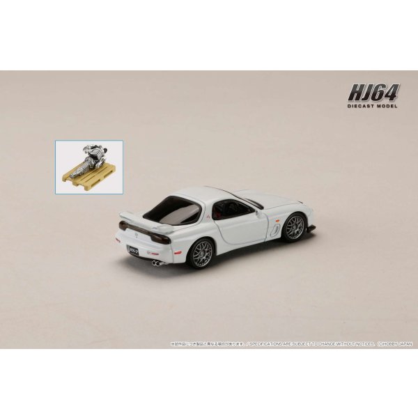 画像4: Hobby Japan 1/64 Mazda RX-7 (FD3S) TYPE RZ Pure White with Engine Display Model (4)