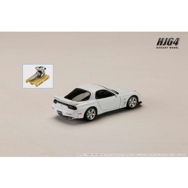 画像3: Hobby Japan 1/64 Mazda RX-7 (FD3S) TYPE R Bathurst Pure White with Engine Display Model (3)
