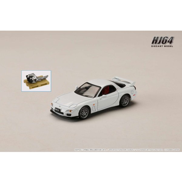 画像3: Hobby Japan 1/64 Mazda RX-7 (FD3S) TYPE RZ Pure White with Engine Display Model (3)