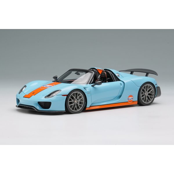 画像2: EIDOLON COLLECTION 1/43 Scale Porsche 918 Spyder Weissach Package 2011 Rear Wing Up Gulf Blue / Orange Stripes (US Spec) Limited 120 pcs. (2)