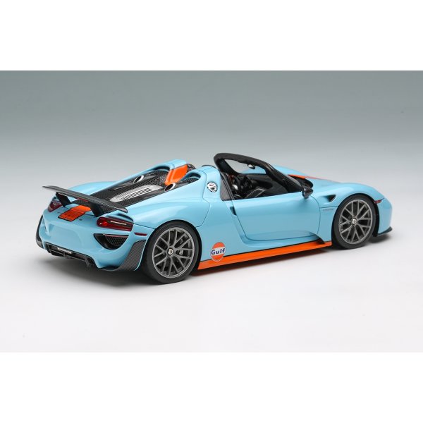 画像4: EIDOLON COLLECTION 1/43 Scale Porsche 918 Spyder Weissach Package 2011 Rear Wing Up Gulf Blue / Orange Stripes (US Spec) Limited 120 pcs. (4)