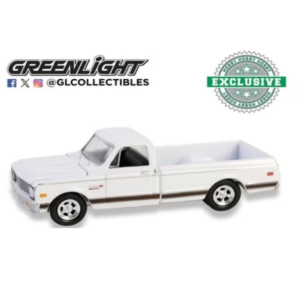 画像1: GREEN LiGHT EXCLUSIVE 1/64 1972 Chevy Cheyenne C10 Short Bed - White (1)