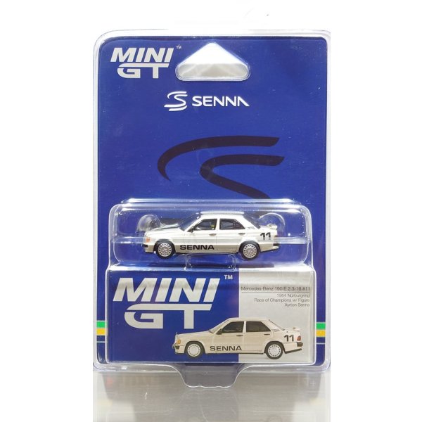 画像1: MINI GT 1/64 Mercedes-Benz 190E 2.3-16 Nürburgring "Race of Champions" 1984 #11 with Ayrton Senna Figure (LHD) [Blister Packaging] (1)