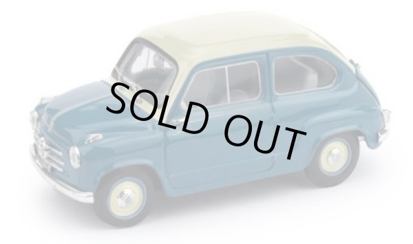 画像1: BRUMM 1/43 Fiat 600 1st Series Sedan 1955 Light Blue/Ivory Two-Tone Special Edition (1)
