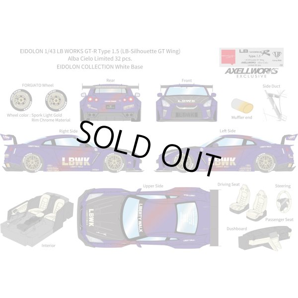 画像13: EIDOLON 1/43 LB WORKS GT-R Type 1.5 (LB-Silhouette GT Wing) Alba Cielo Limited 32 pcs. (13)