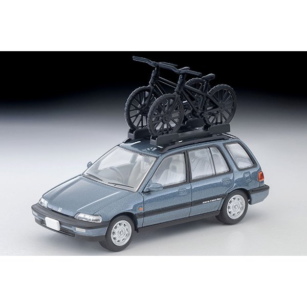 画像9: TOMYTEC 1/64 Limited Vintage NEO Honda Civic Shuttle RT X (Blue) 1990 with Figure and Mountain Bike (9)