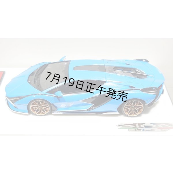 画像5: EIDOLON 1/43 Lamborghini Sian FKP 37 2019 with Stripe Azzurro Pearl Limited 32 pcs. (5)