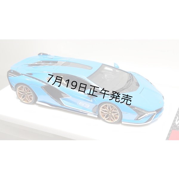 画像12: EIDOLON 1/43 Lamborghini Sian FKP 37 2019 with Stripe Azzurro Pearl Limited 32 pcs. (12)