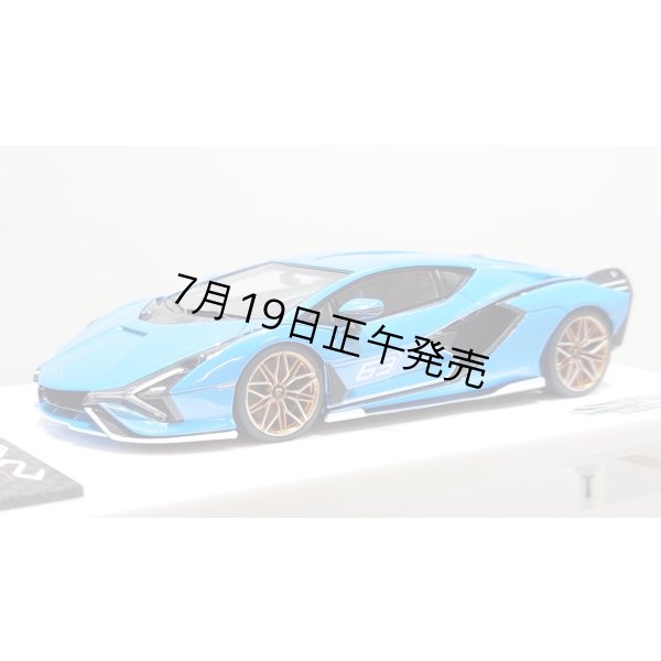 画像2: EIDOLON 1/43 Lamborghini Sian FKP 37 2019 with Stripe Azzurro Pearl Limited 32 pcs. (2)