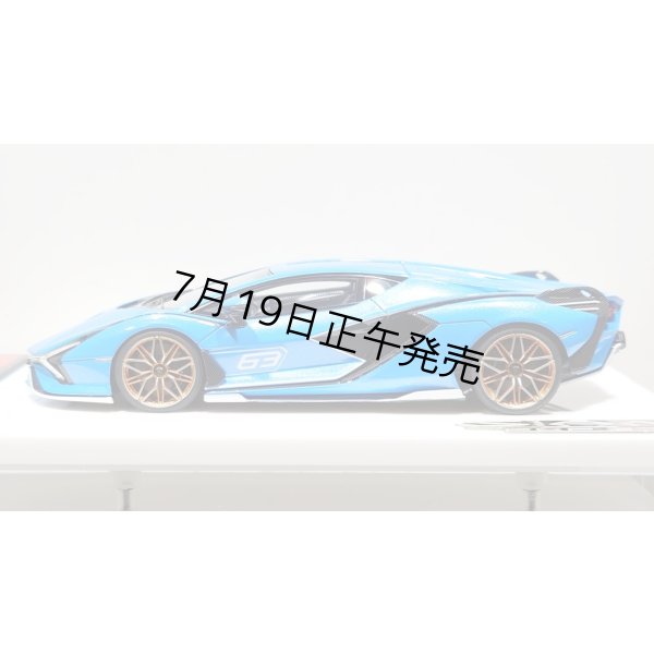 画像3: EIDOLON 1/43 Lamborghini Sian FKP 37 2019 with Stripe Azzurro Pearl Limited 32 pcs. (3)