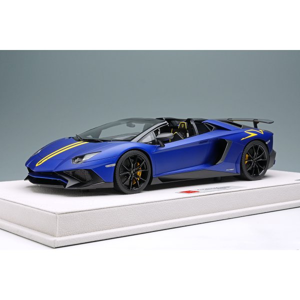 画像2: EIDOLON 1/18 Lamborghini Aventador LP750-4 SV Roadster 2015 Matte Candy Blue / Yellow Stripe Limited 50 pcs. (2)