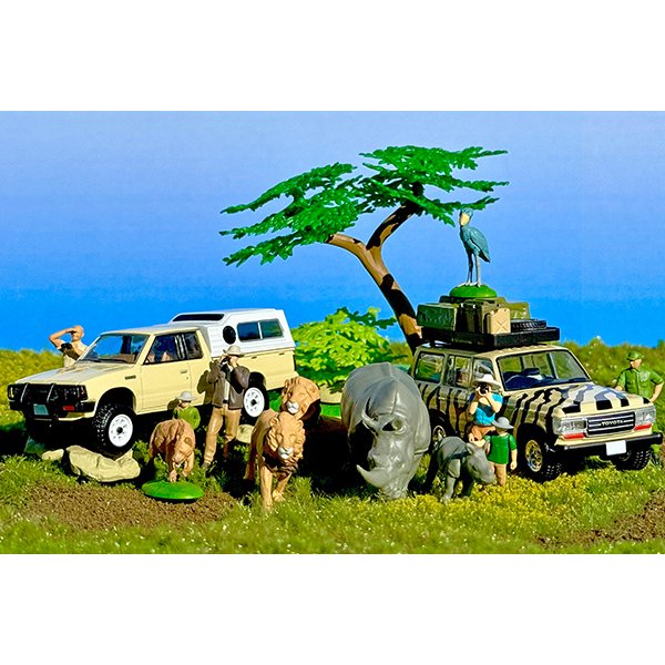 画像10: TOMYTEC 1/64 "Kaiyodo (海洋堂)" x "Tomica Limited Vintage" Diorama Collection 64 #Car Snap 31a Safari 3 (with Toyota Land Cruiser 60) (10)