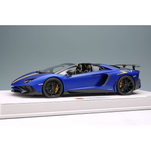 画像: EIDOLON 1/18 Lamborghini Aventador LP750-4 SV Roadster 2015 Matte Candy Blue / Yellow Stripe Limited 50 pcs.