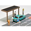画像3: TOMYTEC 1/64 Diorama Collection #CarSnap 04c Taxi Stand (with Toyota Crown Sedan) (3)